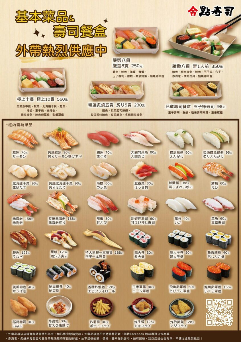 合點壽司菜單
