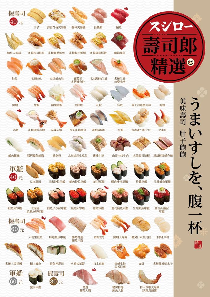 壽司郎菜單