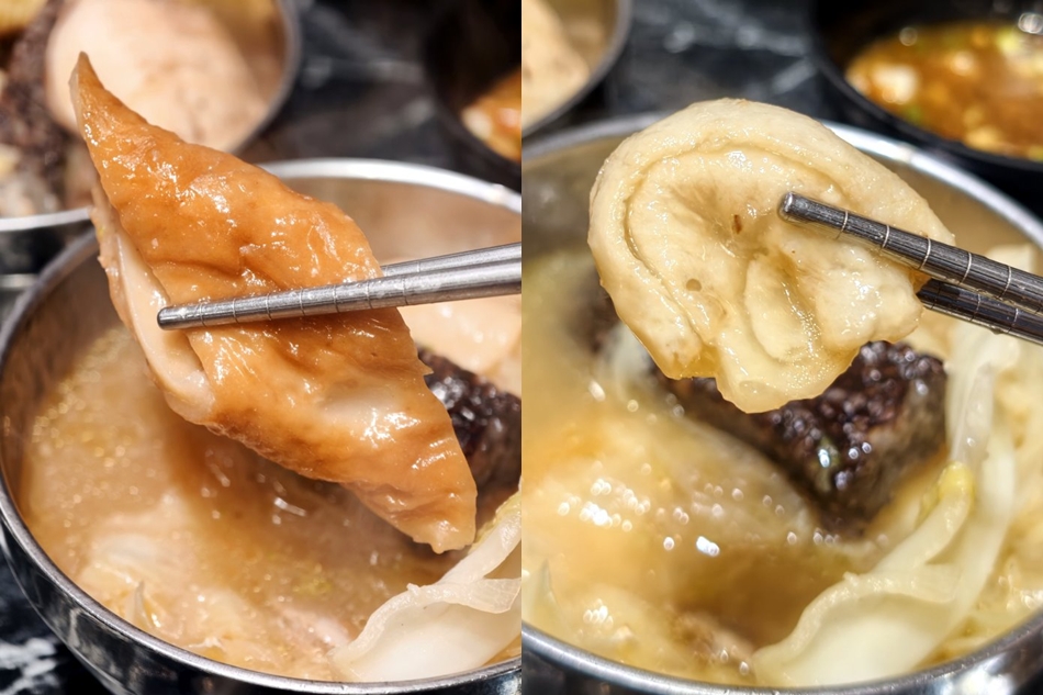 吸滿濃郁高湯的甜不辣與經典火鍋配菜特寫