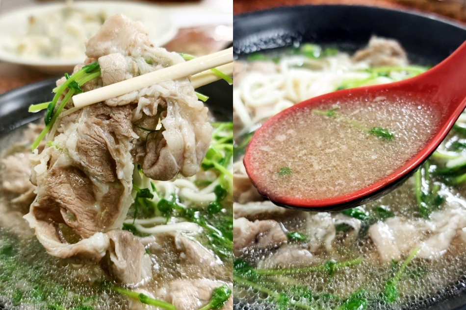 軟嫩涮牛肉片與醇厚清甜湯頭特寫