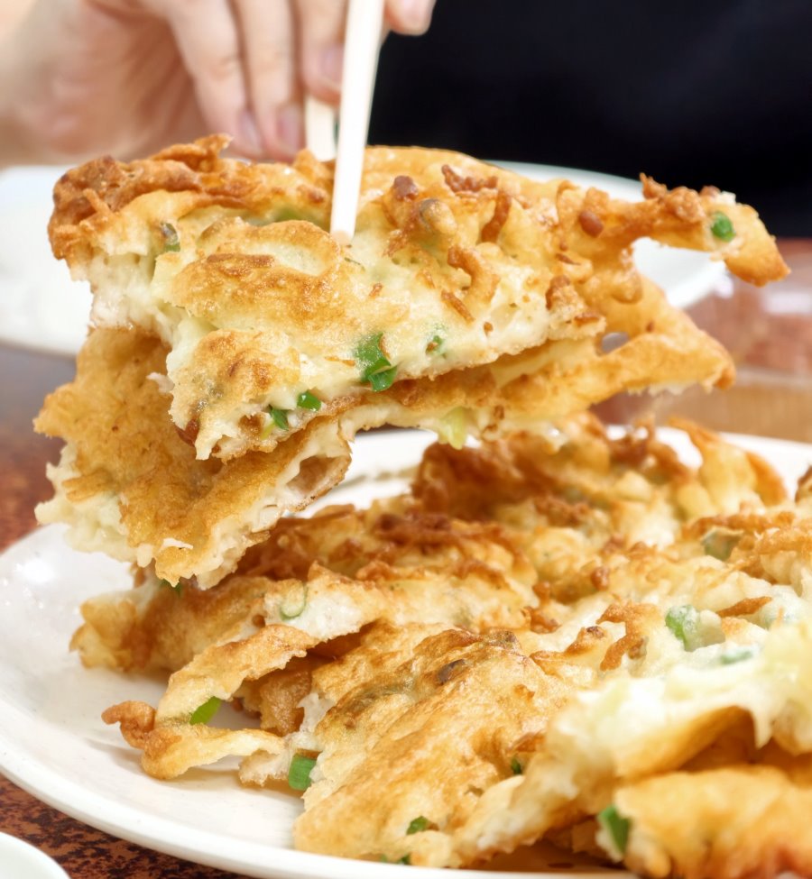香酥淋餅外酥內軟厚實切面特寫