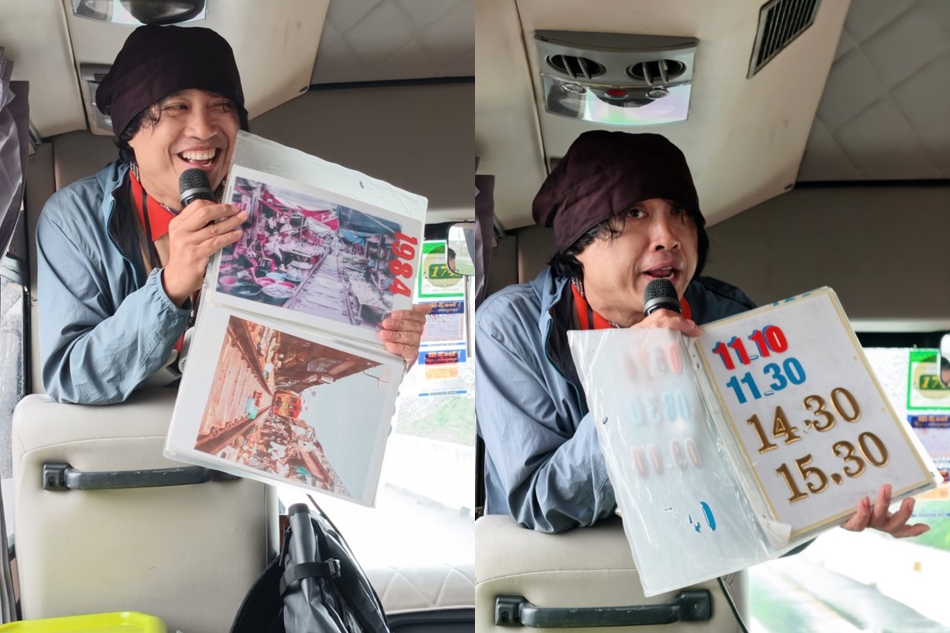 導遊熱情講解美功鐵道市場歷史與火車進站時刻表